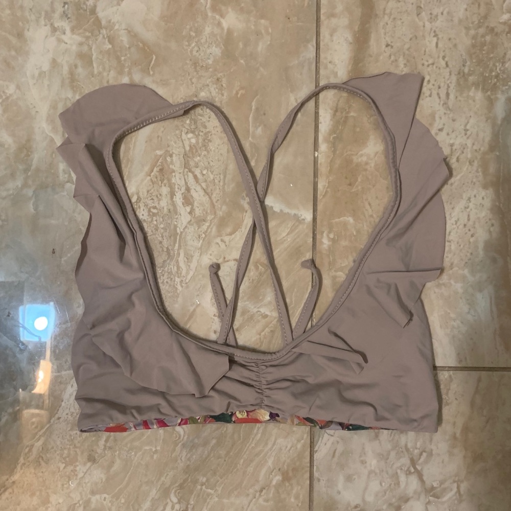 San Lorenzo reversible ruffle bikini top